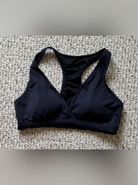 Garnet Hill Black Racerback Bathing Suit Top